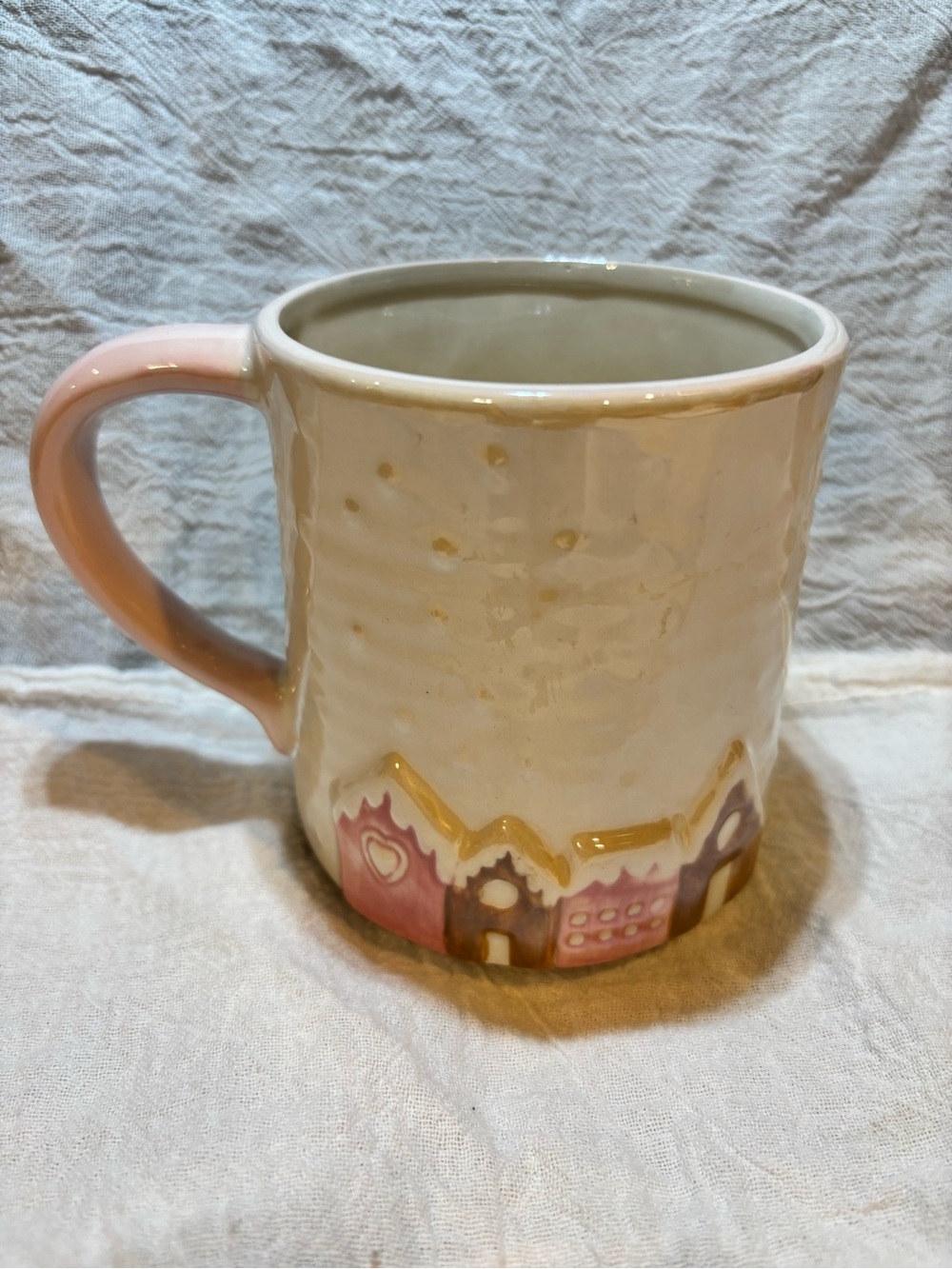 Peppermint & Pine Brown & Pink Gingerbread House Mug